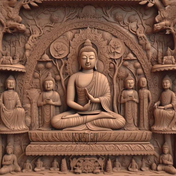 stl Bodh Gaya 3 stl model for CNC